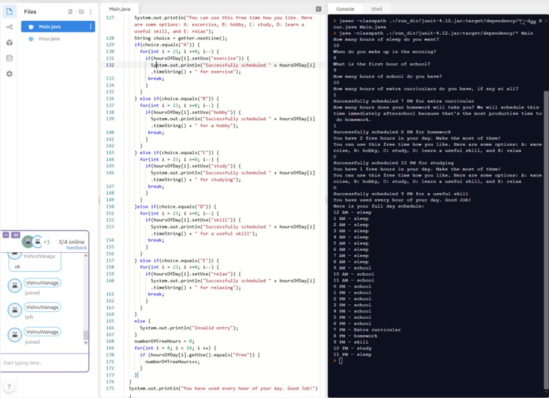 Schedule for students – screenshot 2