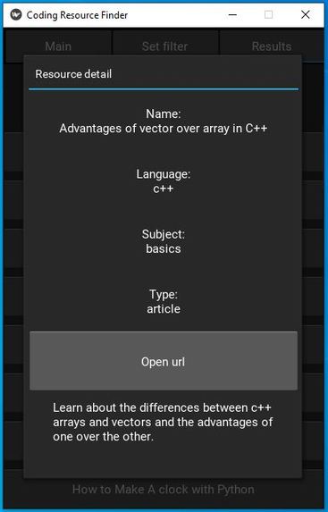 Coding Resource Finder (CRF) Challenge #4 – screenshot 4