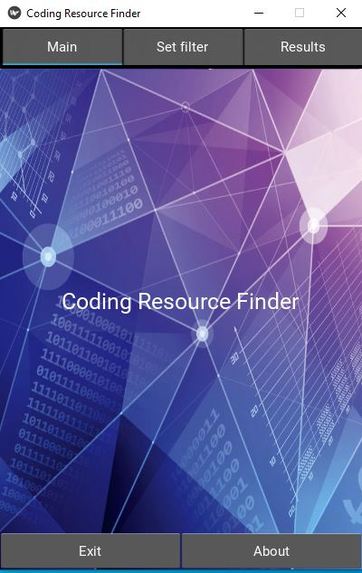 Coding Resource Finder (CRF) Challenge #4 – screenshot 1
