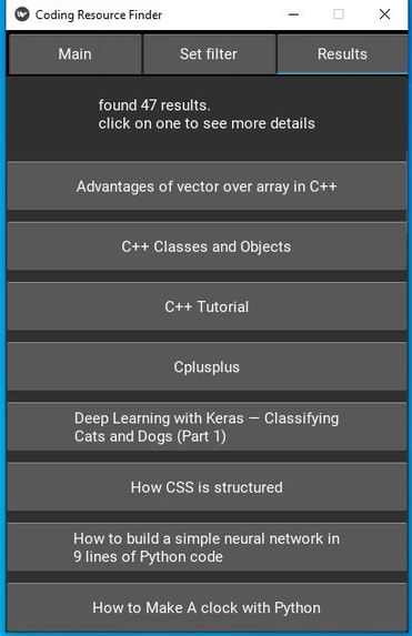Coding Resource Finder (CRF) Challenge #4 – screenshot 3