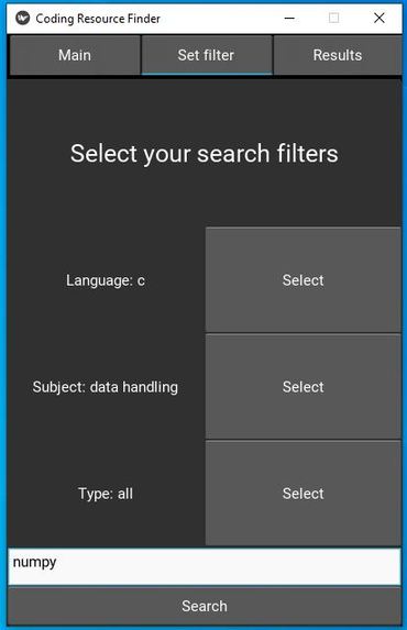 Coding Resource Finder (CRF) Challenge #4 – screenshot 2