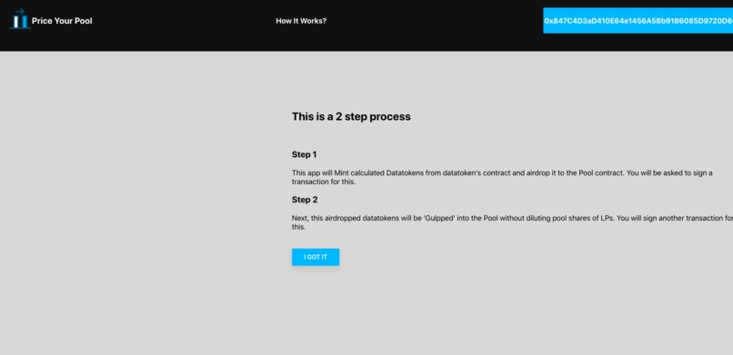 Re-price Your Datatokens in Pools – screenshot 2