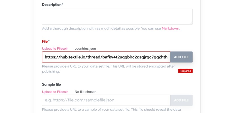 Filecoin / Ocean market integration – screenshot 2