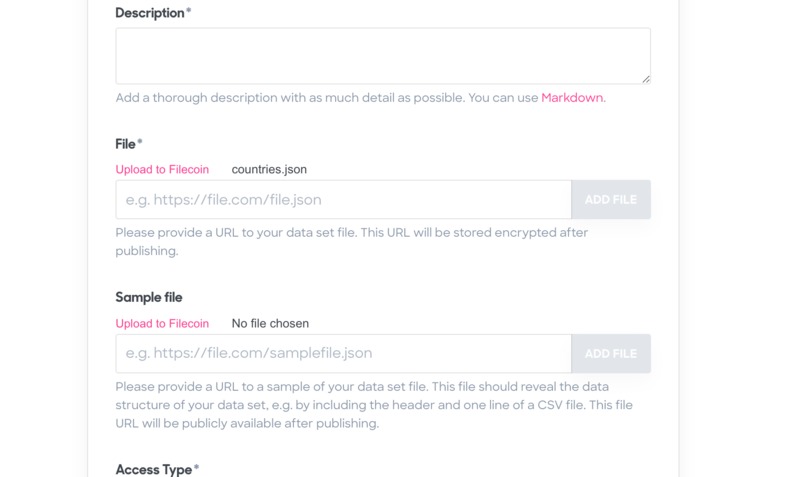Filecoin / Ocean market integration – screenshot 1