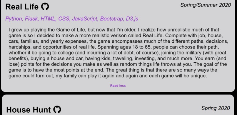 Personal Website – screenshot 3