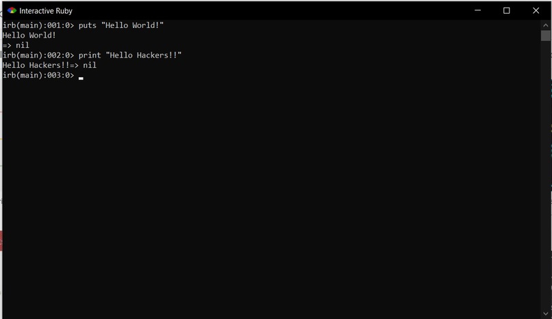 "Hello World!" in Ruby! – screenshot 1