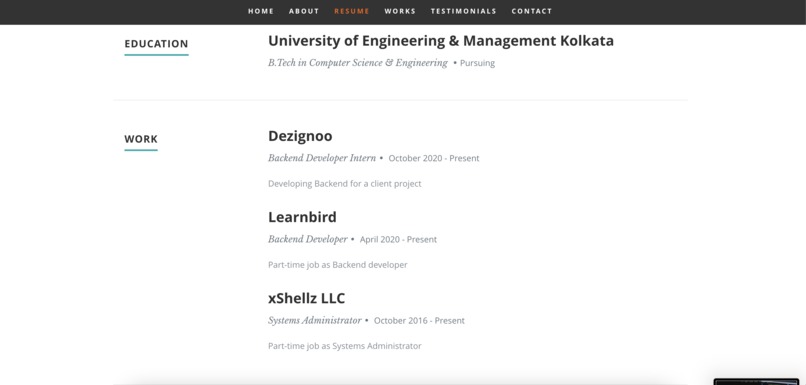 Somsubhra's portfolio – screenshot 1