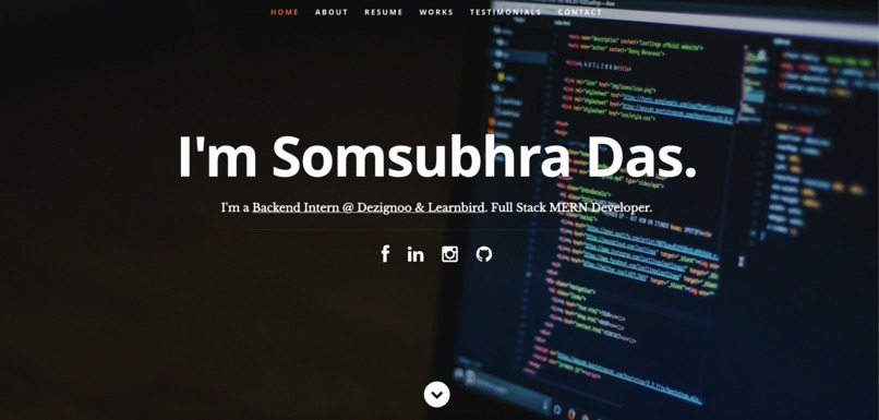 Somsubhra's portfolio – screenshot 2