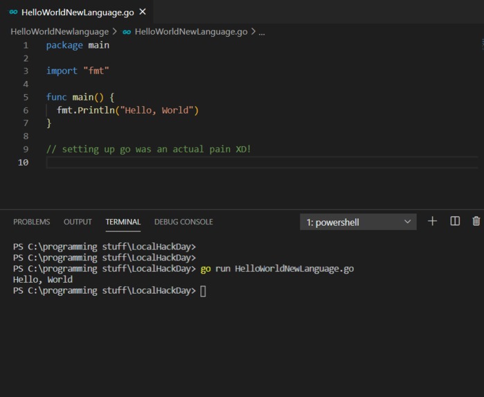 Hello, World in a New Language – screenshot 1