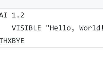 Hello World in Lolcode