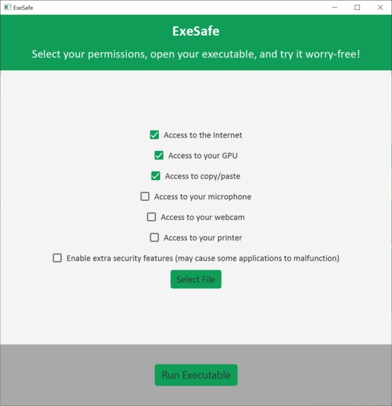 ExeSafe – screenshot 1