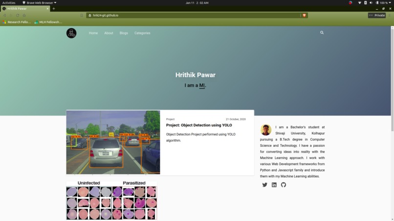 Personal Github Website – screenshot 1