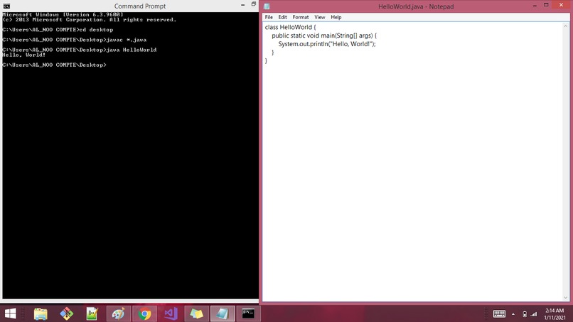 HelloWorld in java – screenshot 1