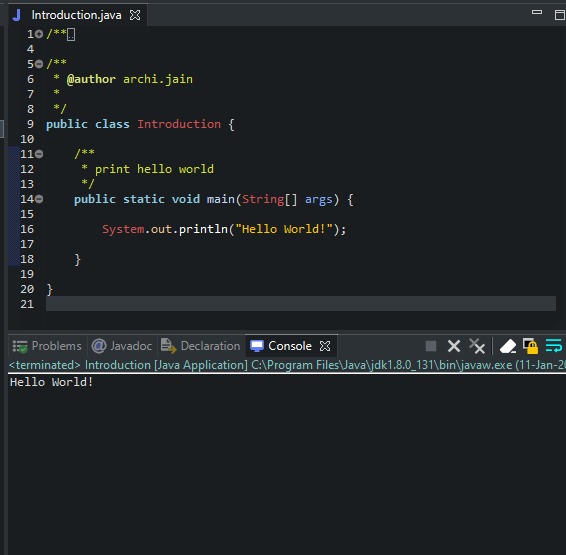 Hello World – screenshot 1