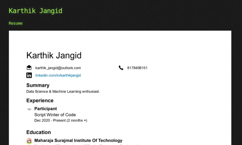 Resume | Devpost