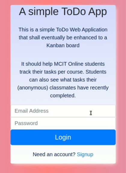 MCIT ToDo List – screenshot 2