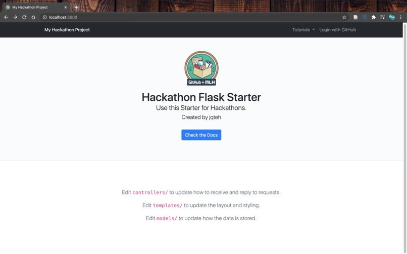 Flask StarterPack - built with MLH – screenshot 1