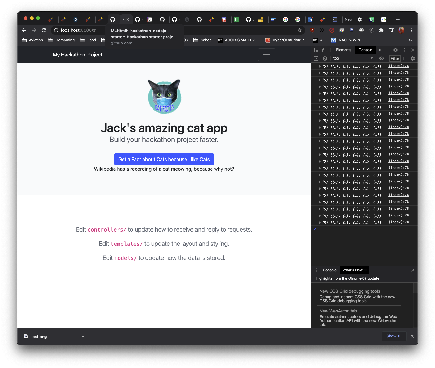 Cat Facts - MLH Starter Kit Challenge | Devpost