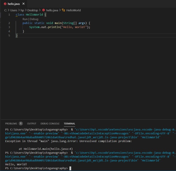 Hello,World in a new language  – screenshot 1