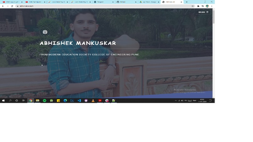 Personal portfolio – screenshot 1