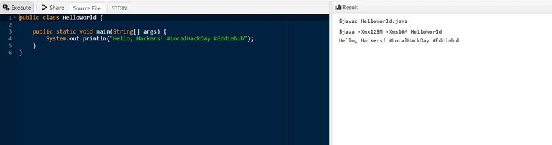 Hello, World in a Java Language – screenshot 1