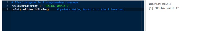Hello, World in R – screenshot 1