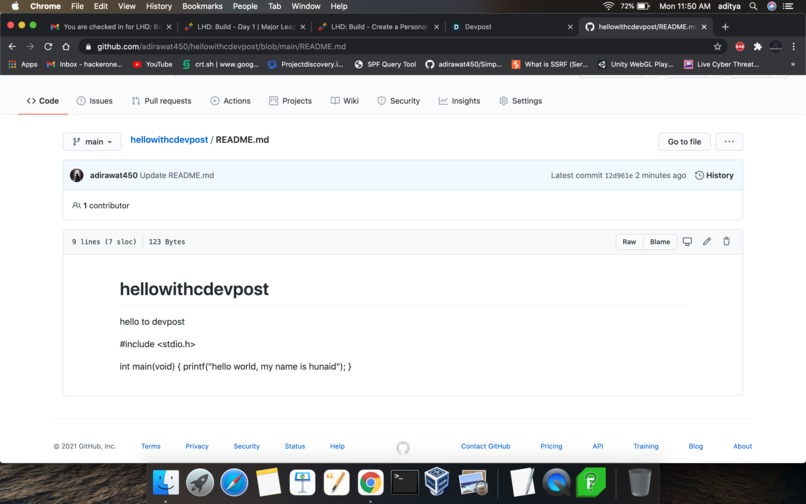 hello with c to mlh and devpost – screenshot 1