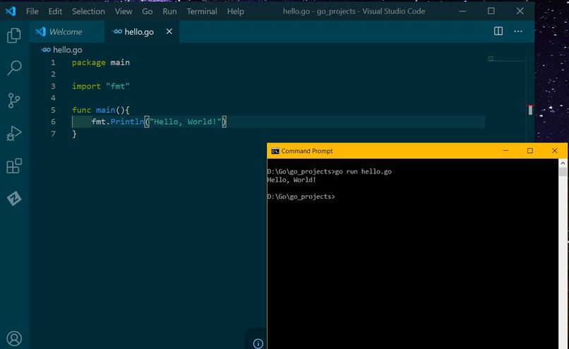Hello, World in Go! – screenshot 1