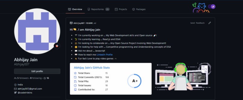 updated github profile – screenshot 1