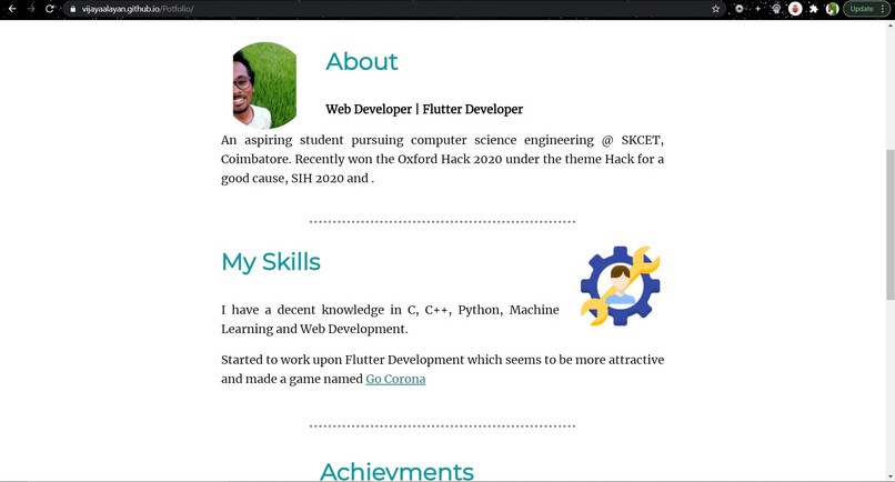 Portfolio – screenshot 1