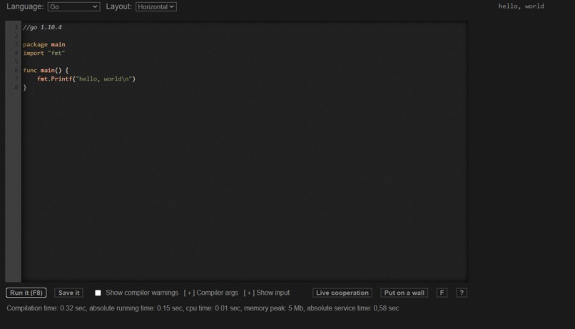 Hello World – screenshot 1