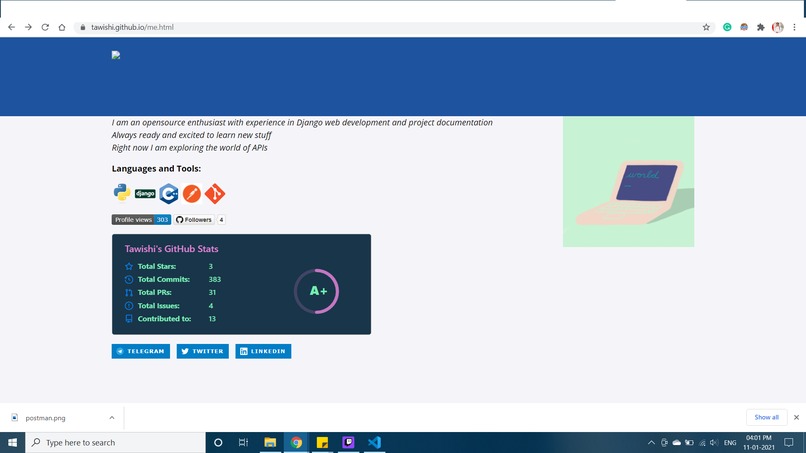 Portfolio – screenshot 2