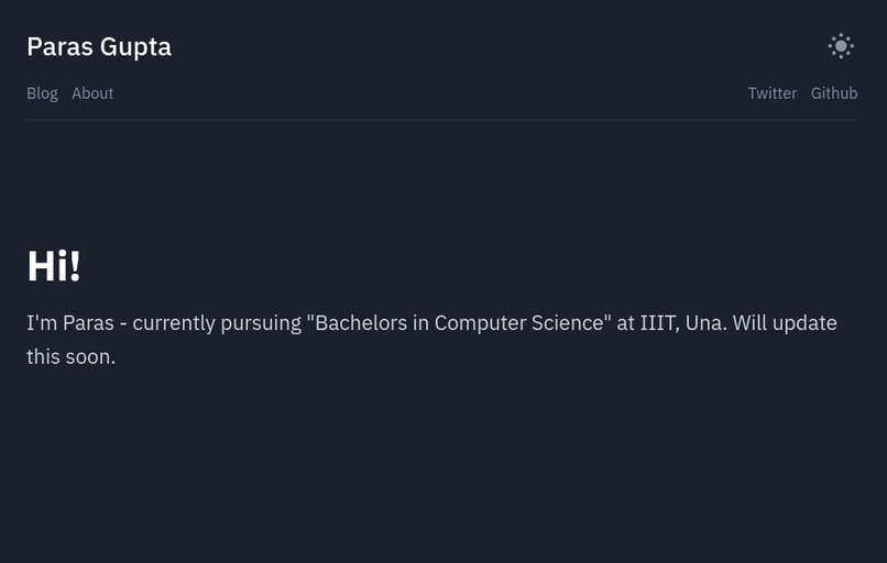 Personal Website – screenshot 1