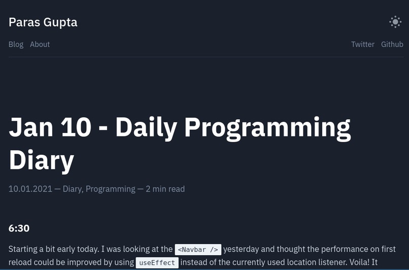 Personal Website – screenshot 2