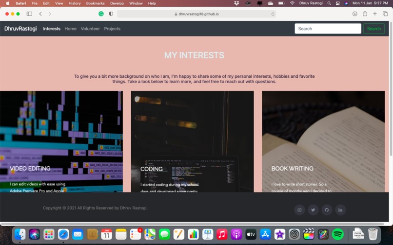 myPortfolio – screenshot 2
