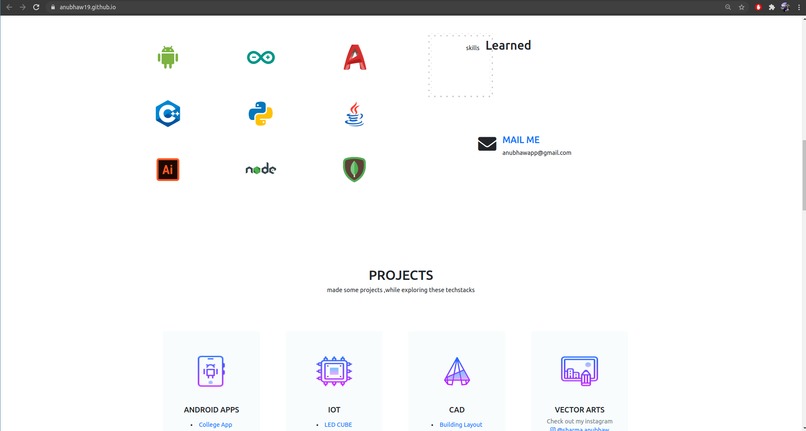 portfolio website – screenshot 1