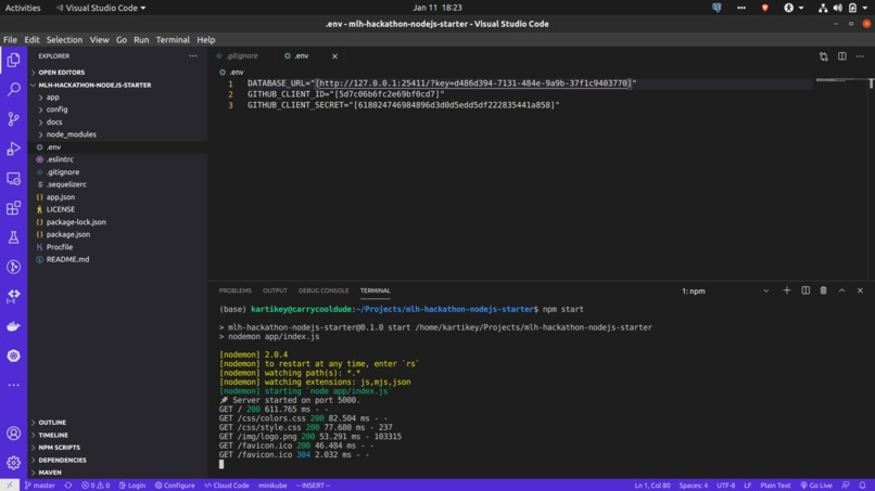 Build with a Starter Pack with Node.js – screenshot 2