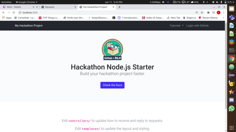 mlh-hackathon-nodejs-starter – screenshot 1
