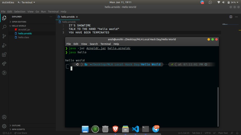 Hello World - ArnoldC – screenshot 1
