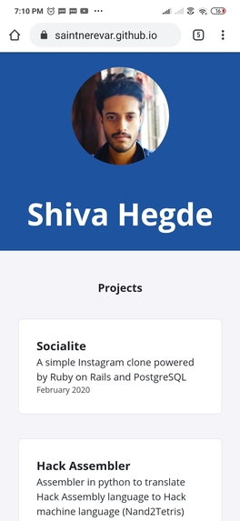 Github Pages Personal Portfolio Page – screenshot 1