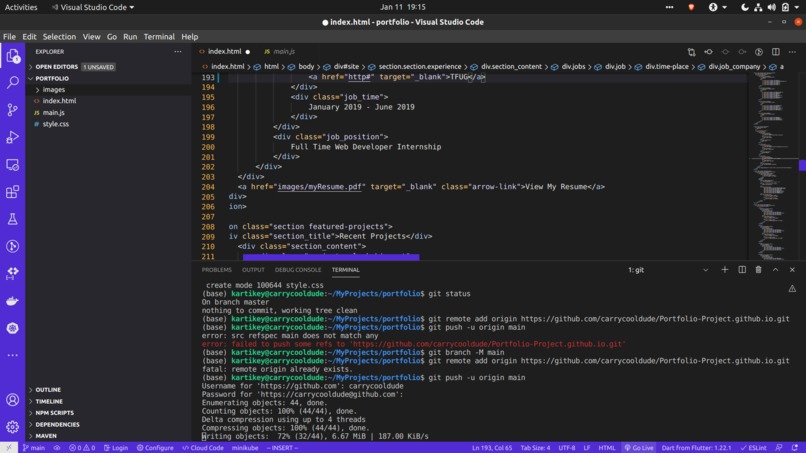 Portfolio-Project-MLH – screenshot 2
