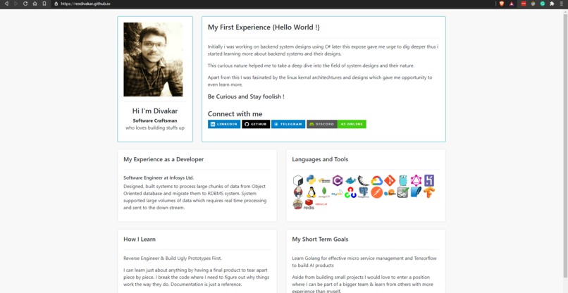 Personal Portfolio – screenshot 1