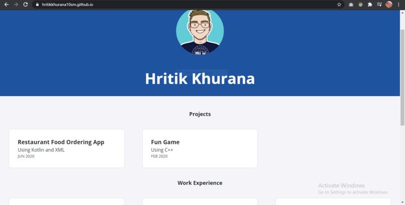 Personal Site with GitHub Pages – screenshot 1