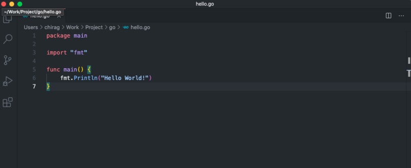 Hello World with Go – screenshot 1