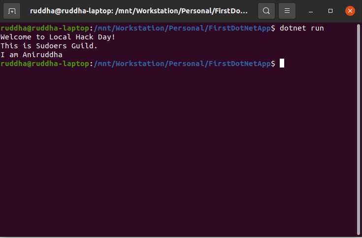 hello-world-c-sharp – screenshot 1