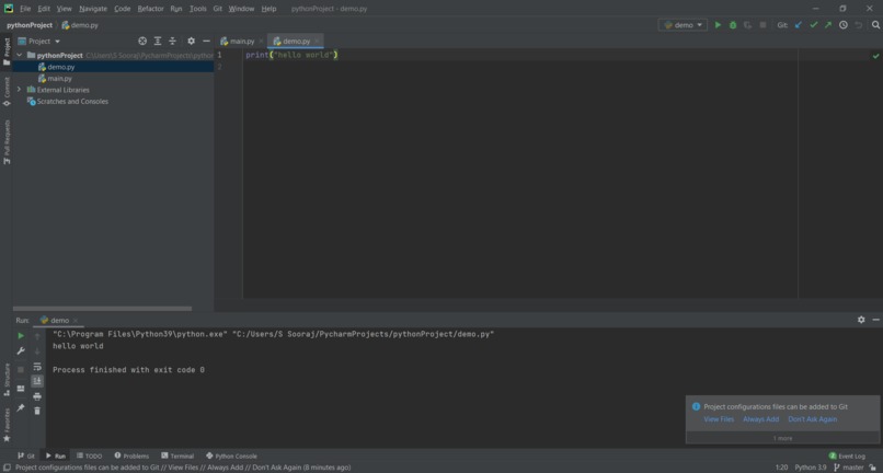 PythonProject – screenshot 1
