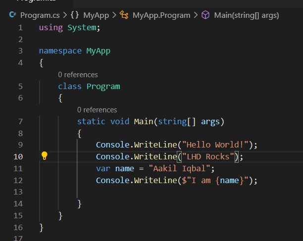 Hello world in new Language – screenshot 1