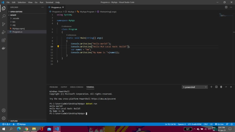 Hello World in C# | Devpost