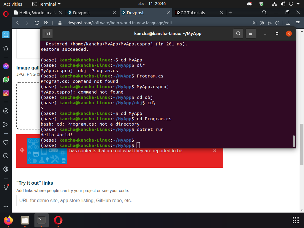 helo world in new language | Devpost