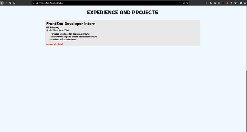Portfolio – screenshot 2